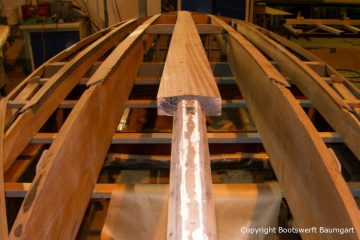 Refit einer Boesch 590 St. Tropez in der Werfthalle der Bootswerft Baumgart in Dortmund