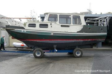 Abholung einer St. Jozef Vlet Motoryacht zum Refit in der Bootswerft Baumgart