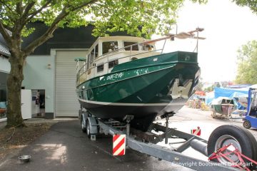 St. Jozef Vlet Motoryacht nach durchgeführtem Refit auf dem Werftgelände der Bootswerft Baumgart in Dortmund