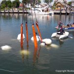 Heben einer Riva Super Aquarama durch die Bootswerft Baumgart